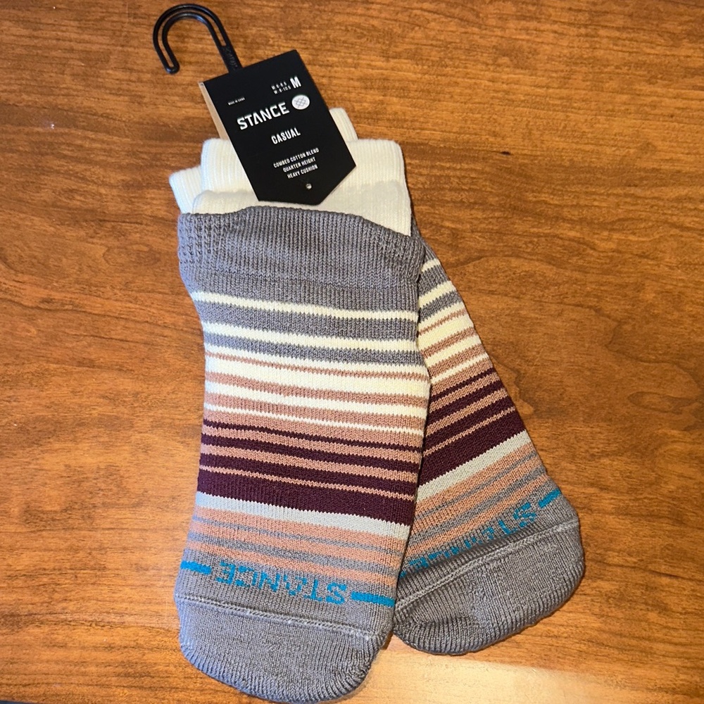 FP Stance Recovery slip womens  Socks - Gray, Maroon & Blue NWT